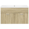 Mueble de baño con lavabo integrado roble Sonoma 4
