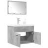 Set muebles de baño 2 piezas madera contrachapada gris hormigón 1