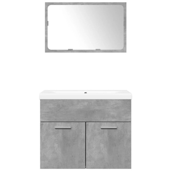 Set muebles de baño 2 piezas madera contrachapada gris hormigón M 4
