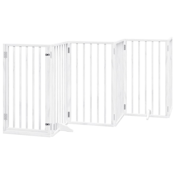 Puerta de perros plegable 12 paneles madera álamo blanca 600 cm M 3