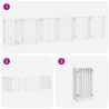 Puerta de perros plegable 12 paneles madera álamo blanca 600 cm 5