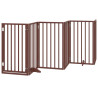 Puerta de perros plegable 12 paneles madera álamo marrón 600 cm 3