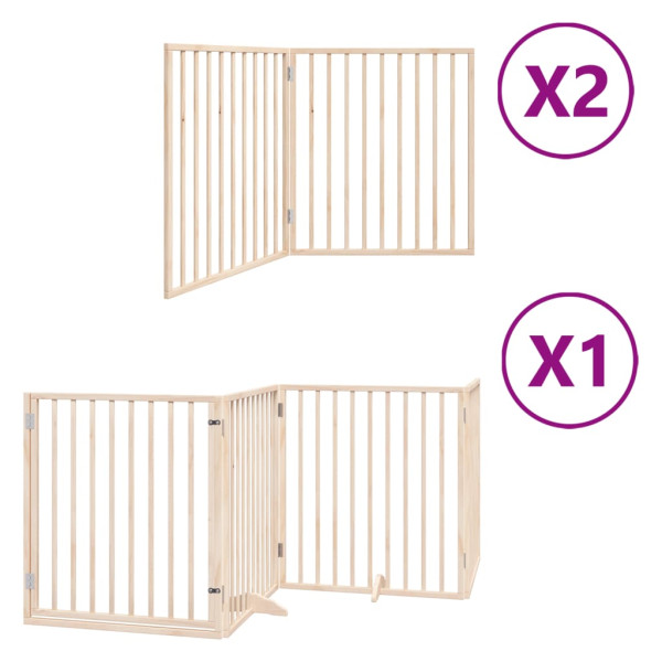 Puerta para perros plegable 8 paneles madera de álamo 640 cm M 2