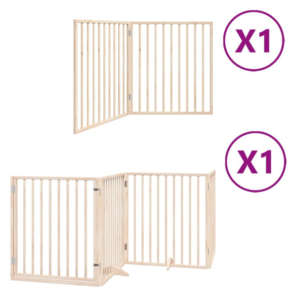 Puerta para perros plegable 6 paneles madera de álamo 480 cm M 2