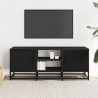 Mueble de TV madera de ingeniería y metal negro 100x35x41 cm 3