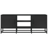 Mueble de TV madera de ingeniería y metal negro 100x35x41 cm 4