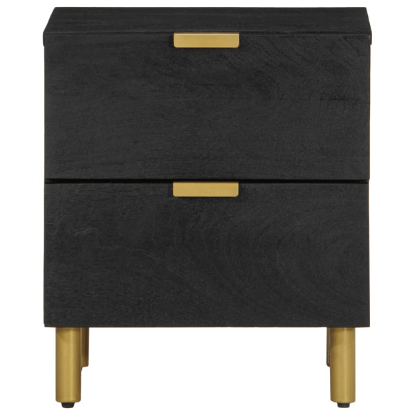 Mesitas de noche 2 uds madera maciza de mango negro 40x33x46 cm M 4