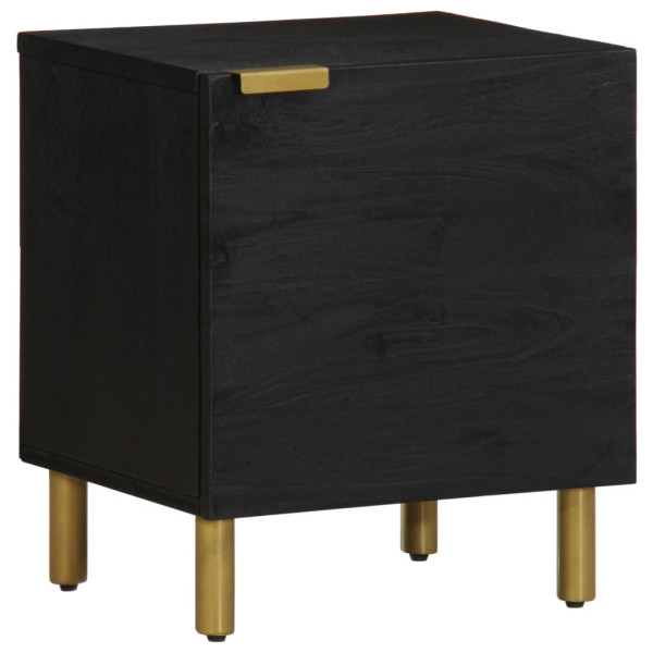 Mesitas de noche 2 uds madera maciza de mango negro 40x33x46 cm M 2