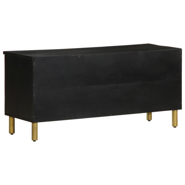 Mueble de TV madera de ingeniería negro 100x33x46 cm M 5