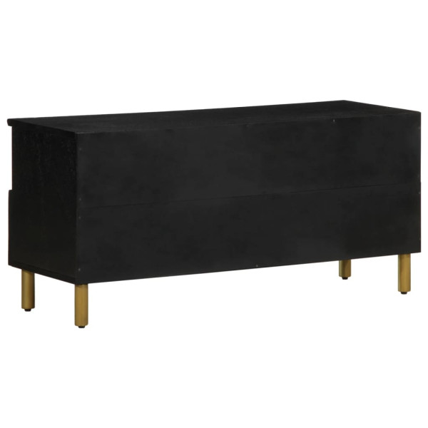 Mueble de TV madera de ingeniería negro 100x33x46 cm M 5