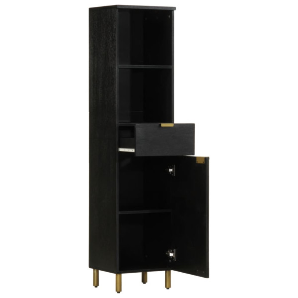 Mueble de baño de madera maciza de mango negro 38x33x160 cm M 2