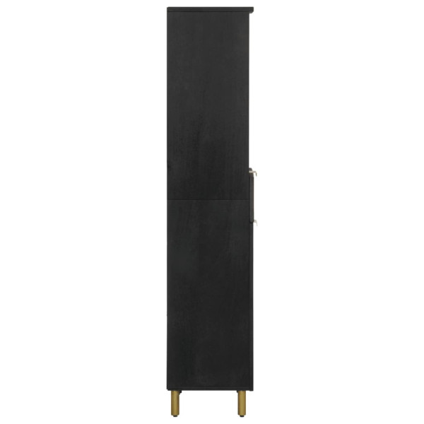 Mueble de baño de madera maciza de mango negro 38x33x160 cm M 4