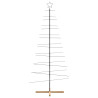 Árbol de Navidad metal negro con base de madera 210 cm 3