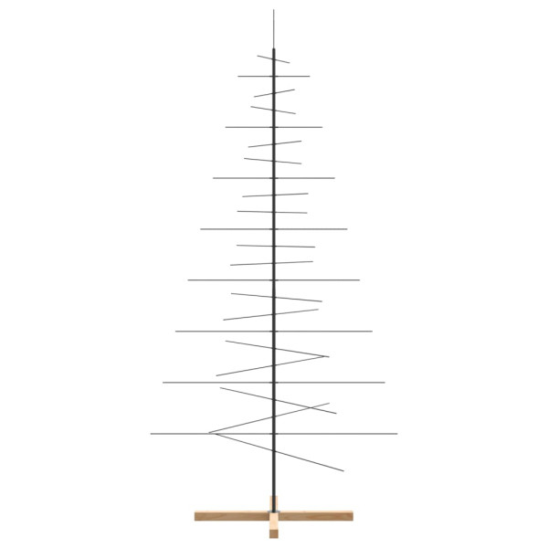 Árbol de Navidad metal negro con base de madera 210 cm M 4