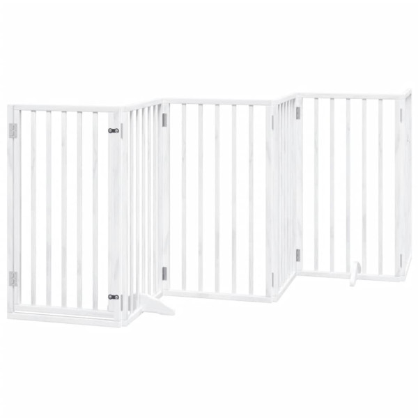 Puerta de perros plegable 15 paneles madera álamo blanca 750 cm M 3