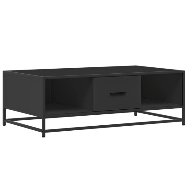 Mesa de centro de madera ingeniería y metal negro 100x57x35 cm M 2