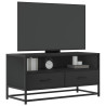 Mueble de TV madera de ingeniería y metal negro 80x34.5x40 cm 1