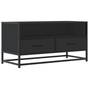 Mueble de TV madera de ingeniería y metal negro 80x34.5x40 cm H