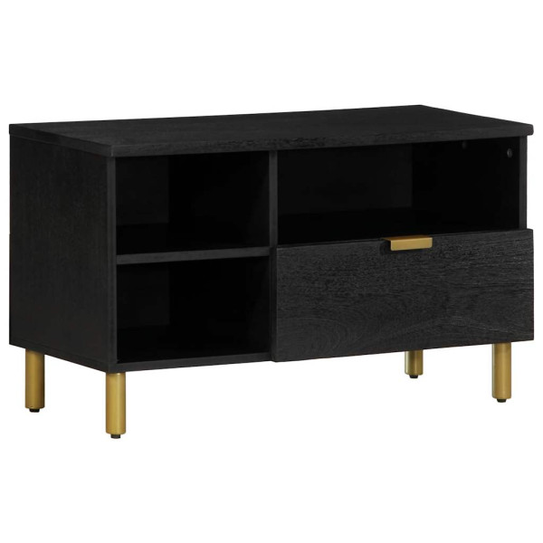 Mueble de TV madera de ingeniería negro 80x33x46 cm D