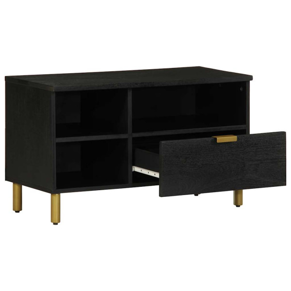 Mueble de TV madera de ingeniería negro 80x33x46 cm M 2