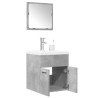 Set muebles de baño 2 piezas madera contrachapada gris hormigón 1