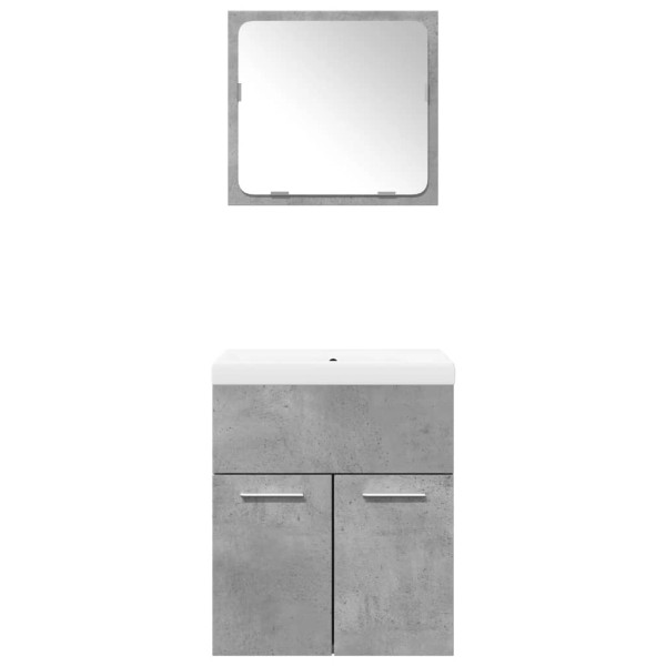 Set muebles de baño 2 piezas madera contrachapada gris hormigón M 4
