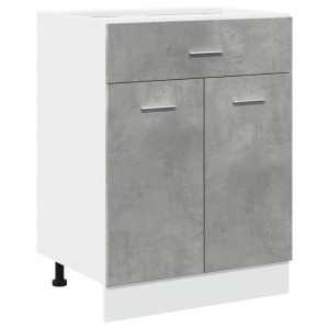Armario inferior cajón contrachapada gris hormigón 60x46x81.5cm H
