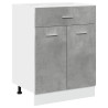 Armario inferior cajón contrachapada gris hormigón 60x46x81.5cm 2