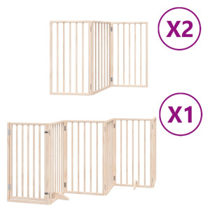 Puerta para perros plegable 12 paneles madera de álamo 600 cm H