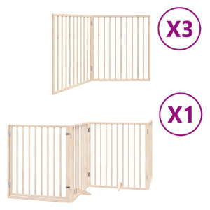 Puerta para perros plegable 10 paneles madera de álamo 800 cm H