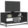 Mueble de TV madera de ingeniería y metal negro 91x40x46 cm 1