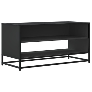 Mueble de TV madera de ingeniería y metal negro 91x40x46 cm H