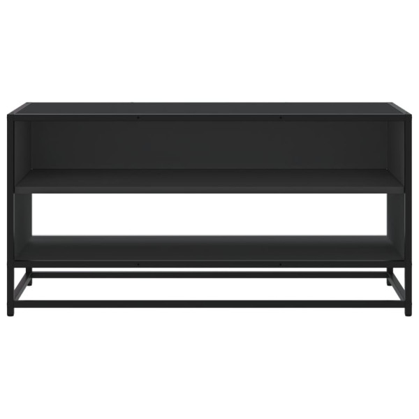 Mueble de TV madera de ingeniería y metal negro 91x40x46 cm M 4
