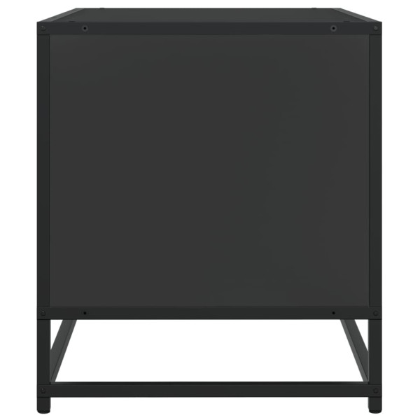 Mueble de TV madera de ingeniería y metal negro 91x40x46 cm M 5