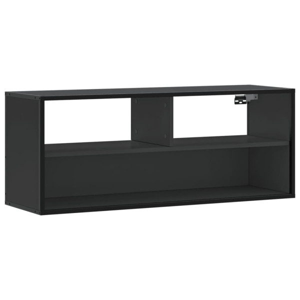 Mueble de TV madera de ingeniería y metal negro 100x31x39.5 cm M 2
