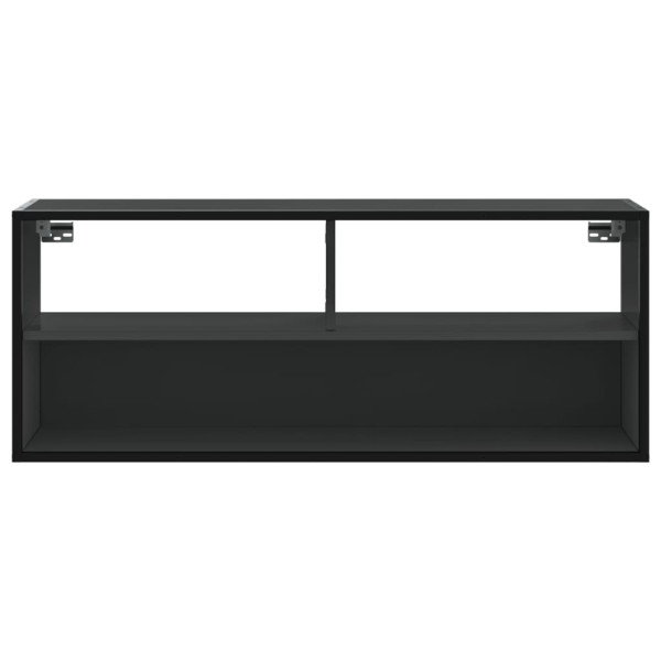 Mueble de TV madera de ingeniería y metal negro 100x31x39.5 cm M 4