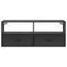 Mueble de TV madera de ingeniería y metal negro 100x31x39.5 cm 4