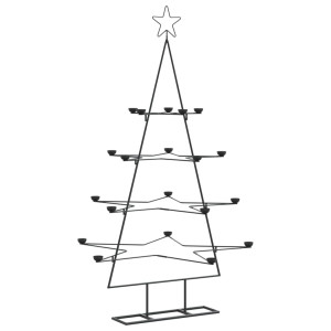 Árvore de Natal para decoração de metal preto 140 cm H