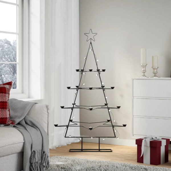 Árbol de Navidad para decoración metal negro 140 cm M 3