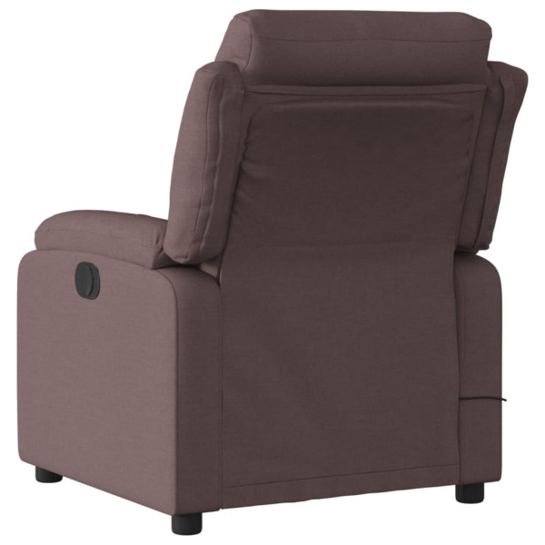 Sillón de masaje reclinable de tela marrón oscuro M 4