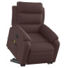 Sillón masaje eléctrico reclinable elevable tela marrón oscuro 3