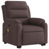 Sillón masaje eléctrico reclinable elevable tela marrón oscuro 4