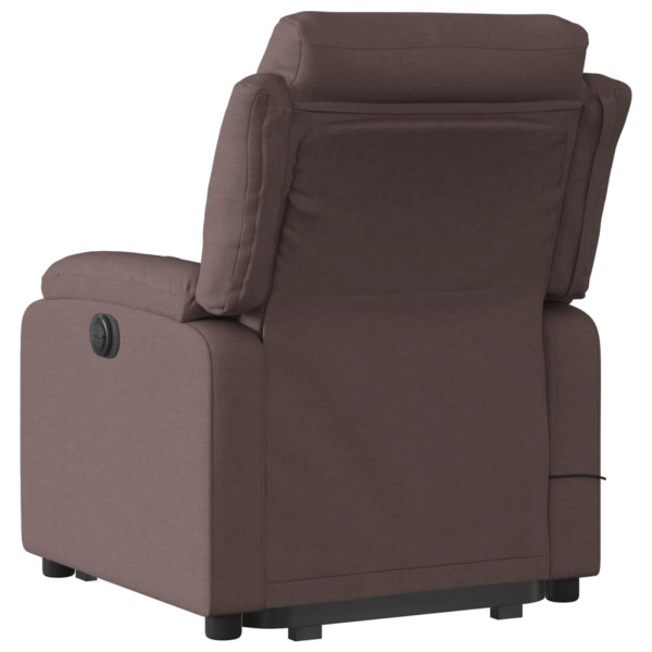 Sillón masaje eléctrico reclinable elevable tela marrón oscuro M 5