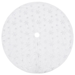 Falda del árbol de Navidad de lujo blanca cuero sintético 150cm H