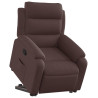 Sillón reclinable elevable tela marrón oscuro 3