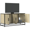 Mueble TV madera ingeniería y metal roble Sonoma 100x35x50 cm 1