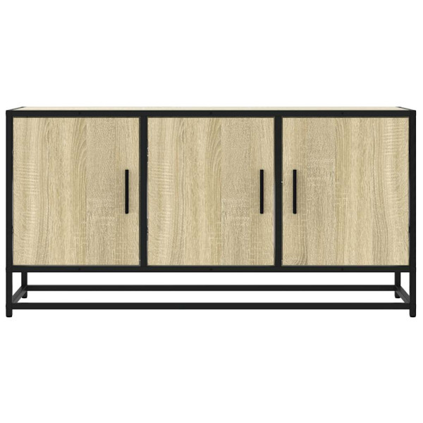Mueble TV madera ingeniería y metal roble Sonoma 100x35x50 cm M 4
