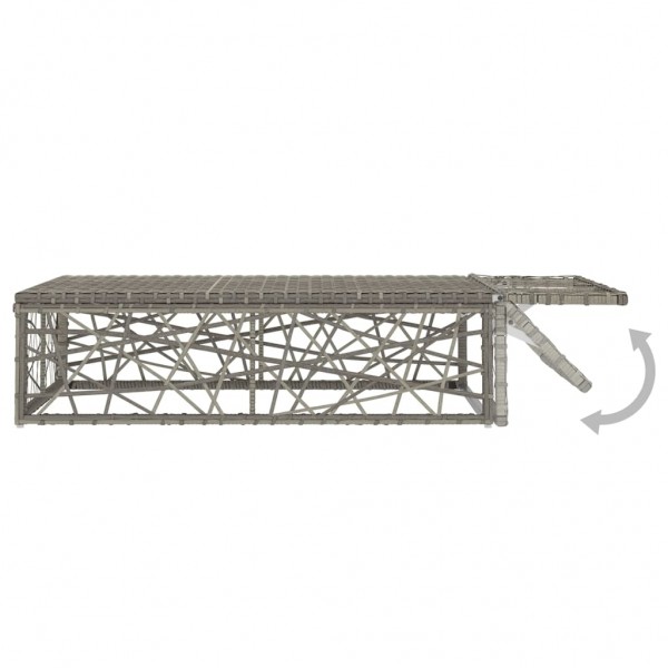 Set de muebles de jardín 2 pzas y cojines ratán sintético gris M 5