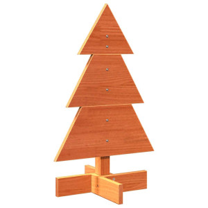 Árbol de Navidad de adorno madera maciza pino marrón cera 60 cm H