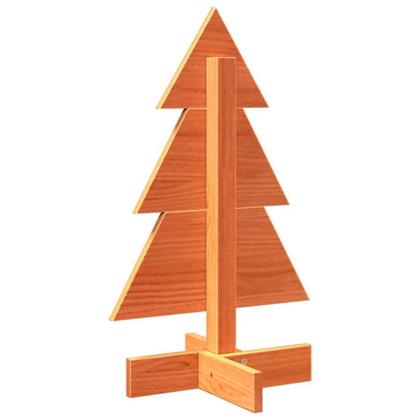 Árbol de Navidad de adorno madera maciza pino marrón cera 60 cm M 5